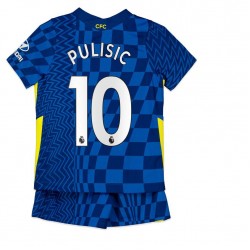 Camisola Chelsea Christian Pulisic 10 Criança Equipamento Primeiro 2021-2022 Manga Curta